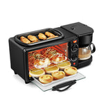 Máquina de Desayuno 3 en 1 horno tostador + cafetera + plancha